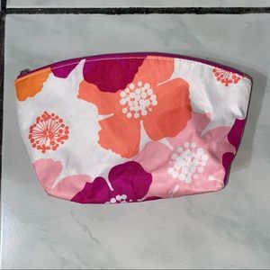 Clinique Floral White, Coral, and Pink Makeup Bag